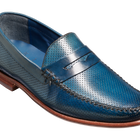 William - Navy Perf Hand Painted / Blue Saddle