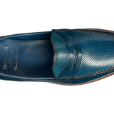 William - Navy Perf Hand Painted / Blue Saddle