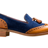 Amber - Cedar Calf / Blue Suede