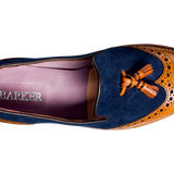 Amber - Cedar Calf / Blue Suede