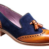 Amber - Cedar Calf / Blue Suede