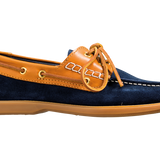 Wallis - Navy Blue Suede / Cedar Collar