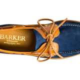Wallis - Navy Blue Suede / Cedar Collar